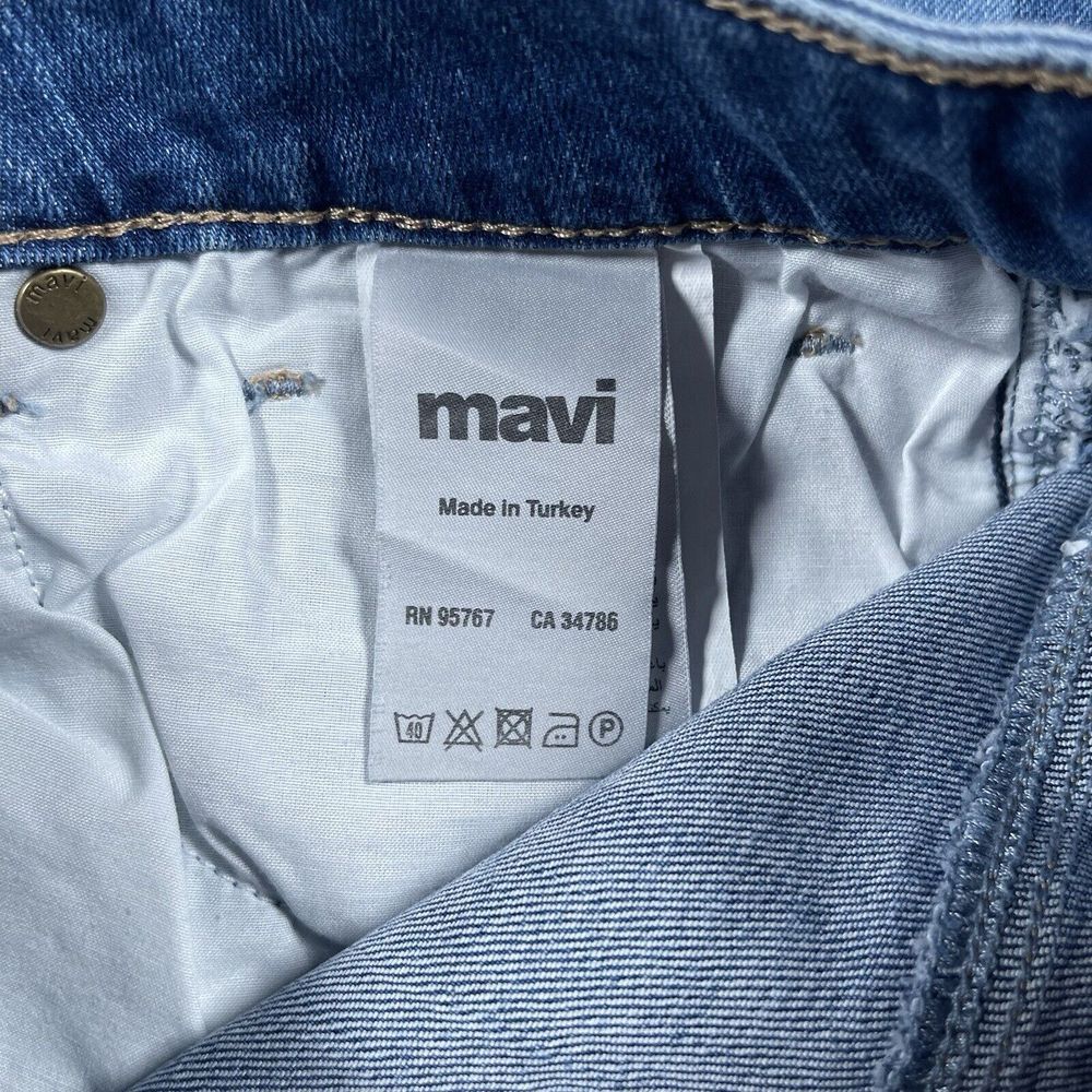 Mavi Niki Jeans Womens Size 27 High-Rise Straight Crop Raw Hem Colorblock Denim - Picture 9 of 12